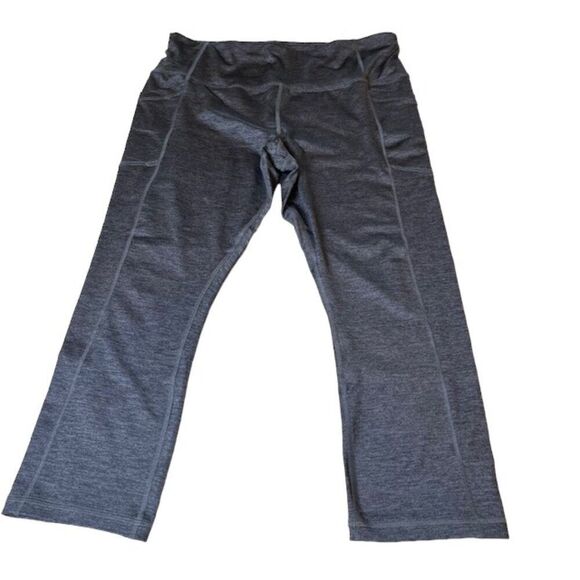 Avia Cropped Leggings with hip pockets Charcoal Space Dye Size Large - Picture 1 of 11